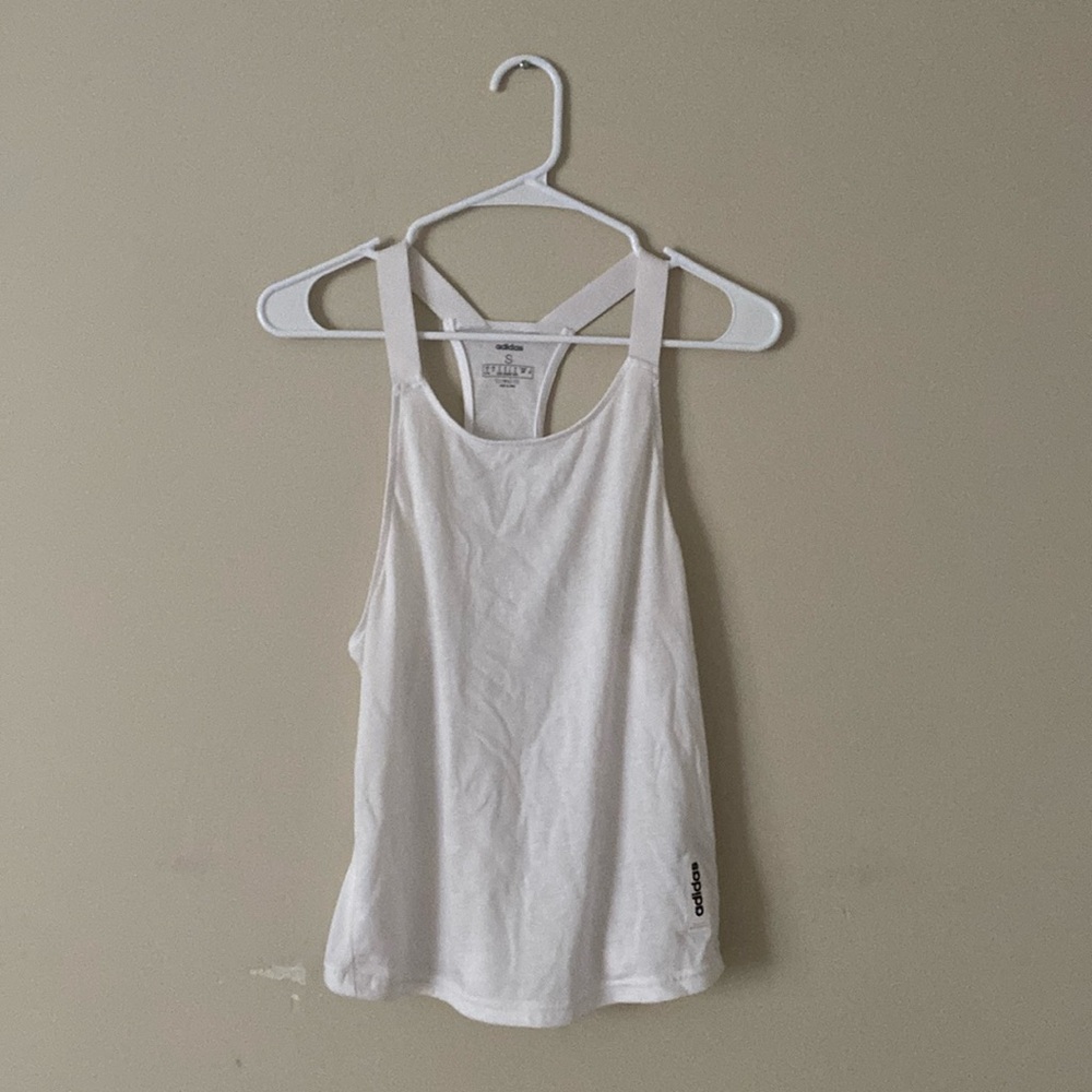 Adidas White Climate Lite Racer Back Tank Top